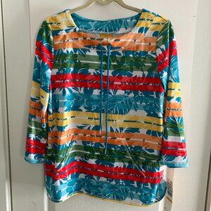 Women's Ruby Rd Hot Tropics 3/4 Sleeve Size Small NEW Retails $60.